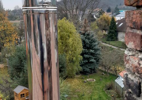 kamna Elm base s dřevníkem a nerezový komín - #9